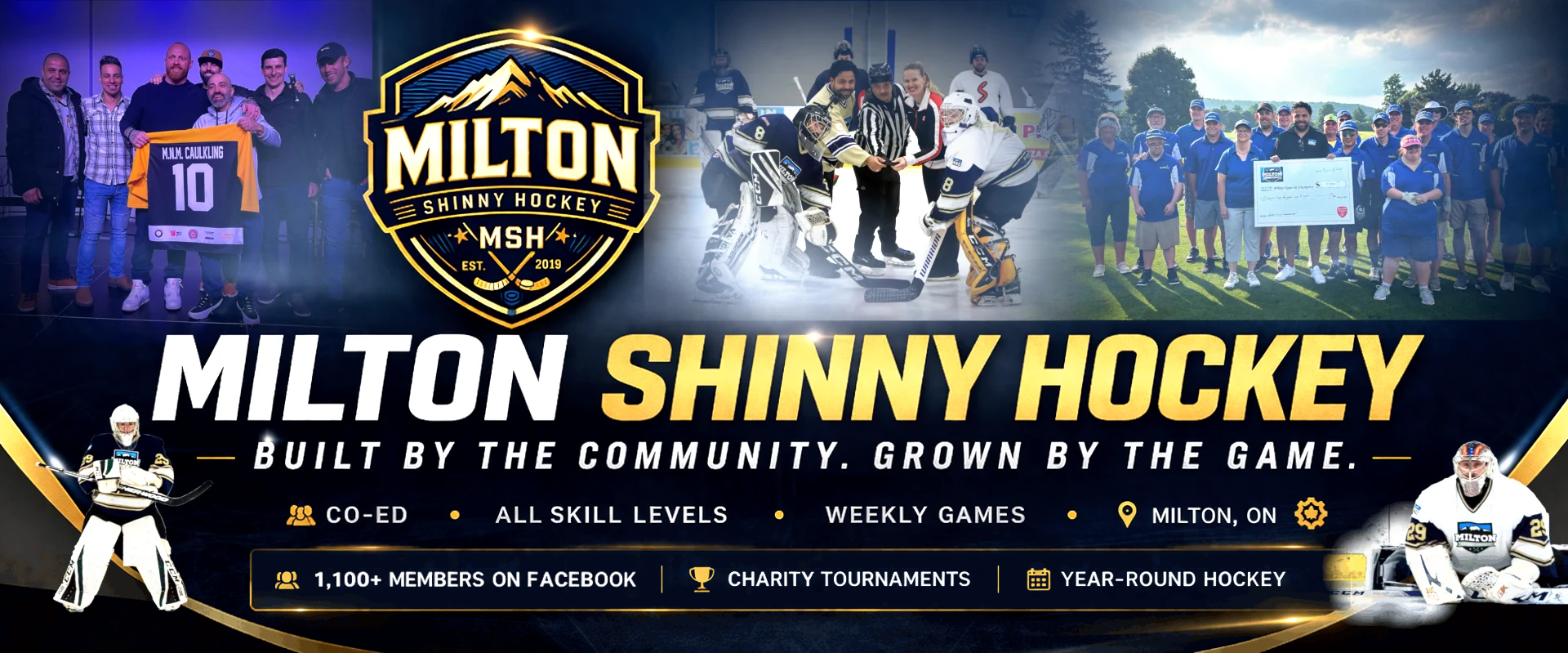 Milton Shinny Hockey: built by the community, grown by the game. 1,100+ members on Facebook, charity tournaments, year-round hockey.