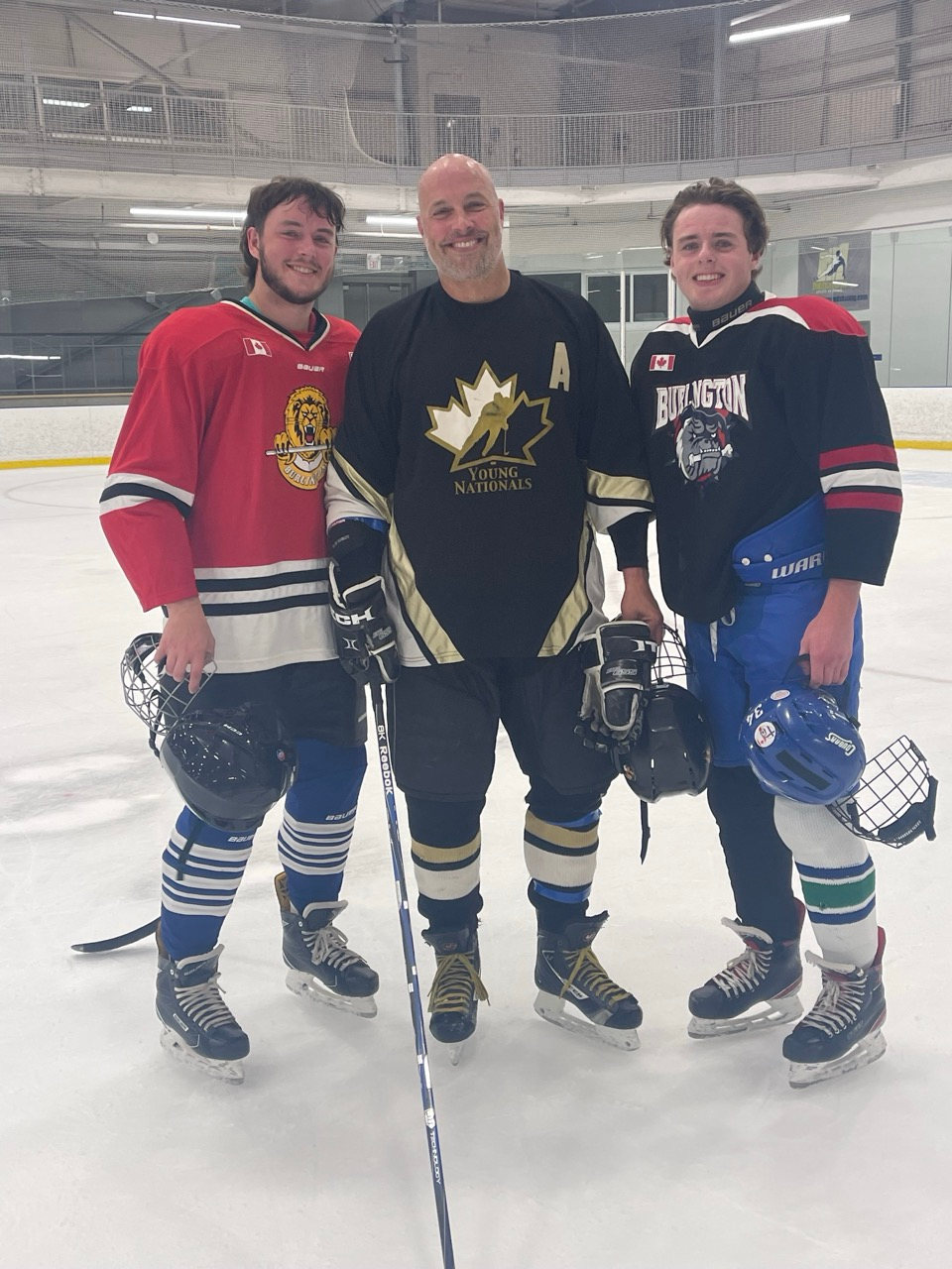 Three family members together after a game