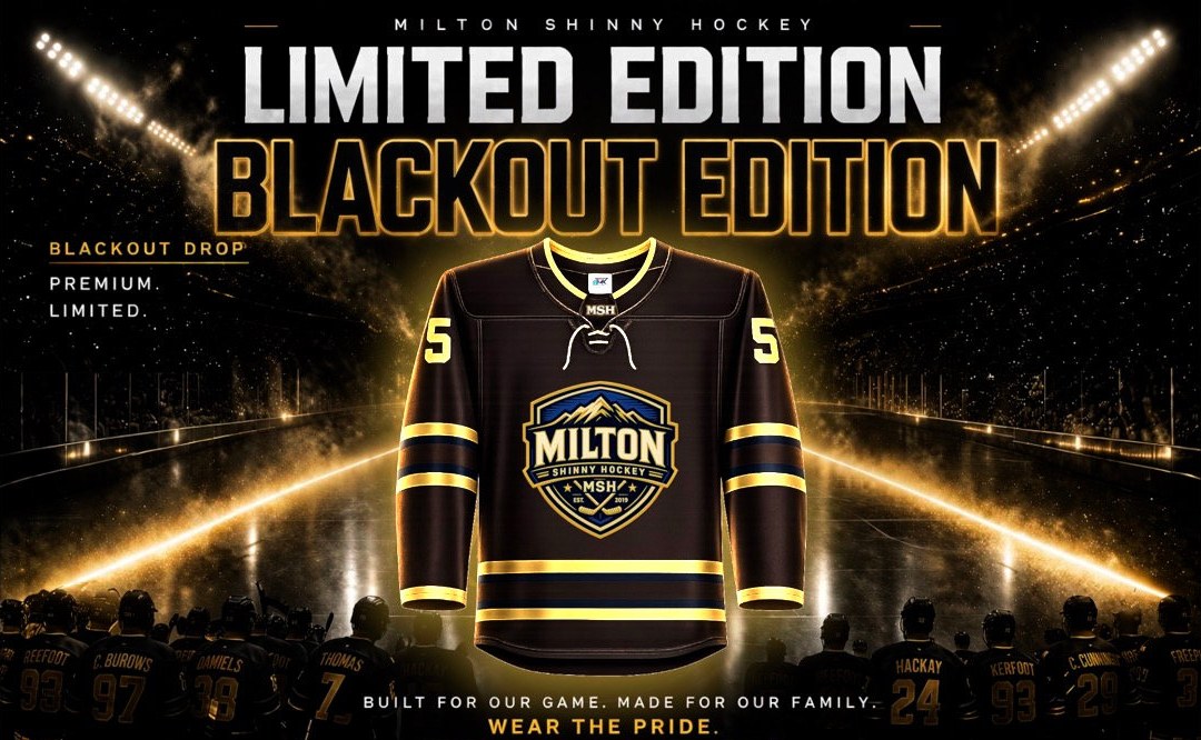 The MSH limited edition Blackout jersey concept under arena lights