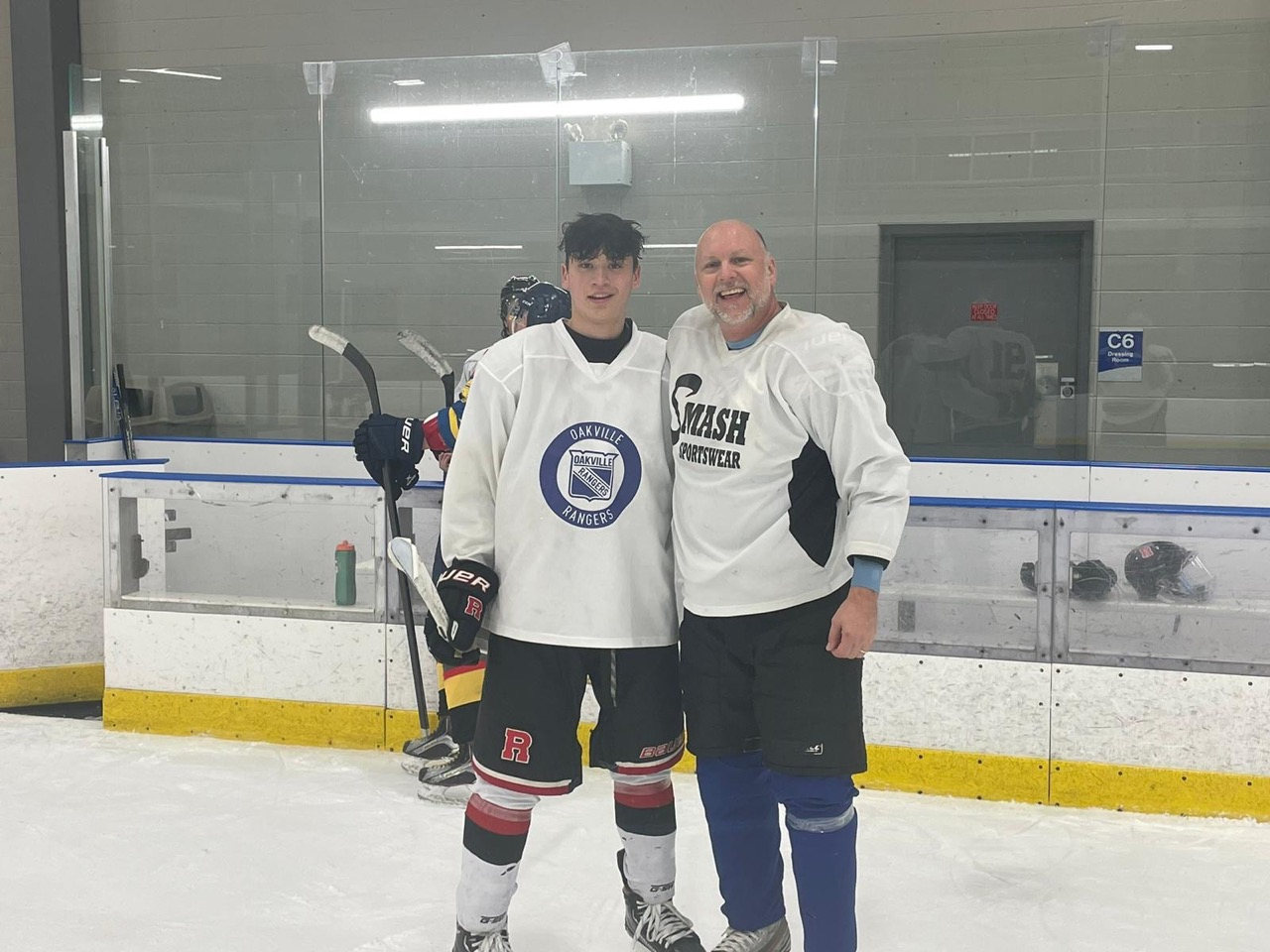 A father and son at the boards
